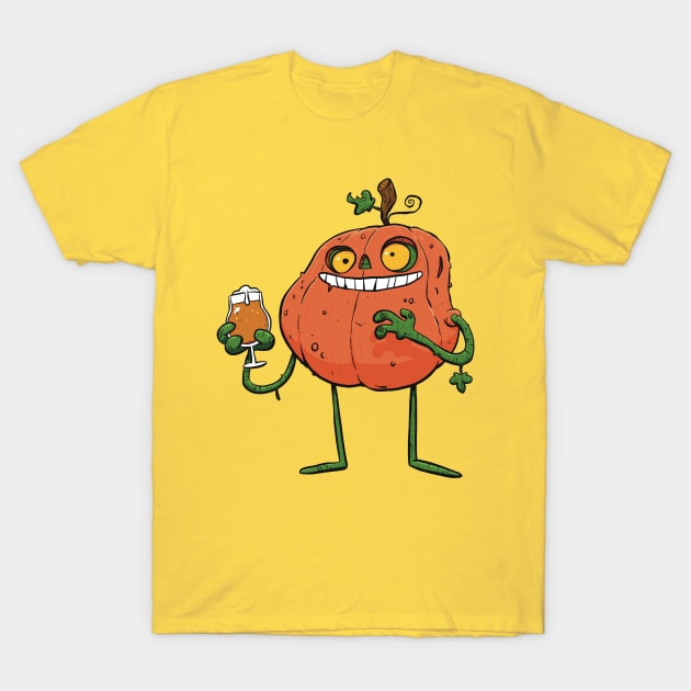 Pumpkin Beer Monster T-Shirt by striffle